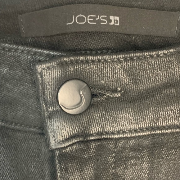 Joe's Coated Denim High Rise Ankle Skinny Jeans Charlie Black Sz 31 - Picture 12 of 12